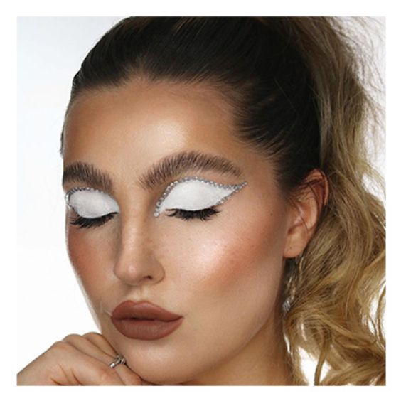 Bejeweled White Eyeshadow Look
