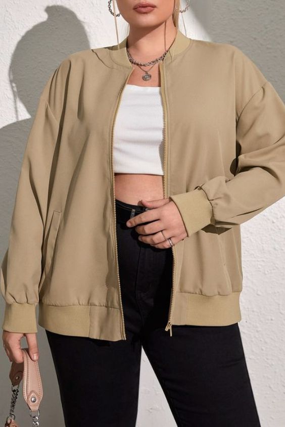 Khaki Bomber Jacket