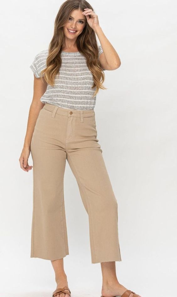 Khaki Cropped Pants