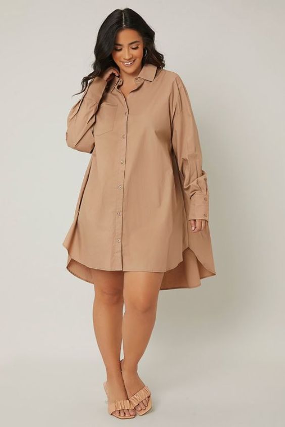 Khaki Shirt Dress