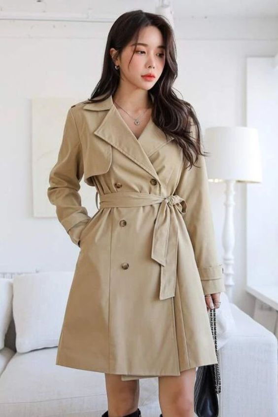 Khaki Trench Dress