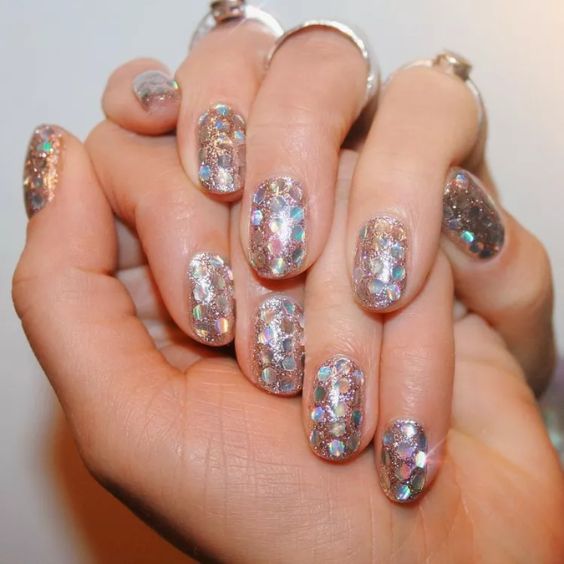Mirror Ball Diamond Nail Design