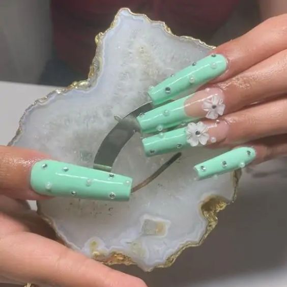 Seafoam Green With Pearl Accents