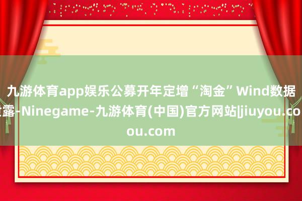九游体育app娱乐　　公募开年定增“淘金”　　Wind数据泄露-Ninegame-九游体育(中国)官方网站|jiuyou.com